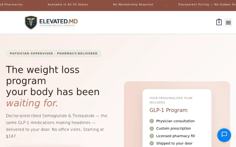Screenshot of elevated-md.com