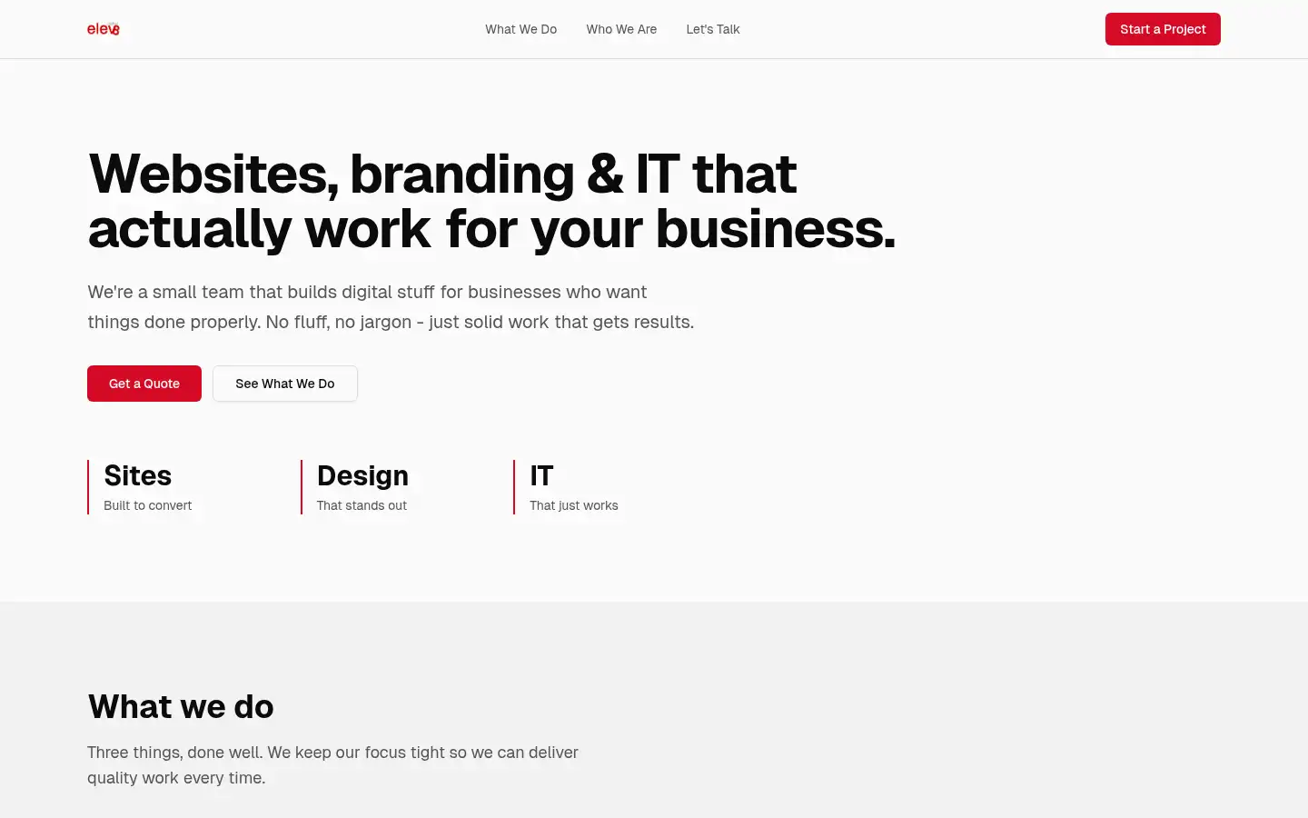 Screenshot of elevatedigital.org.uk