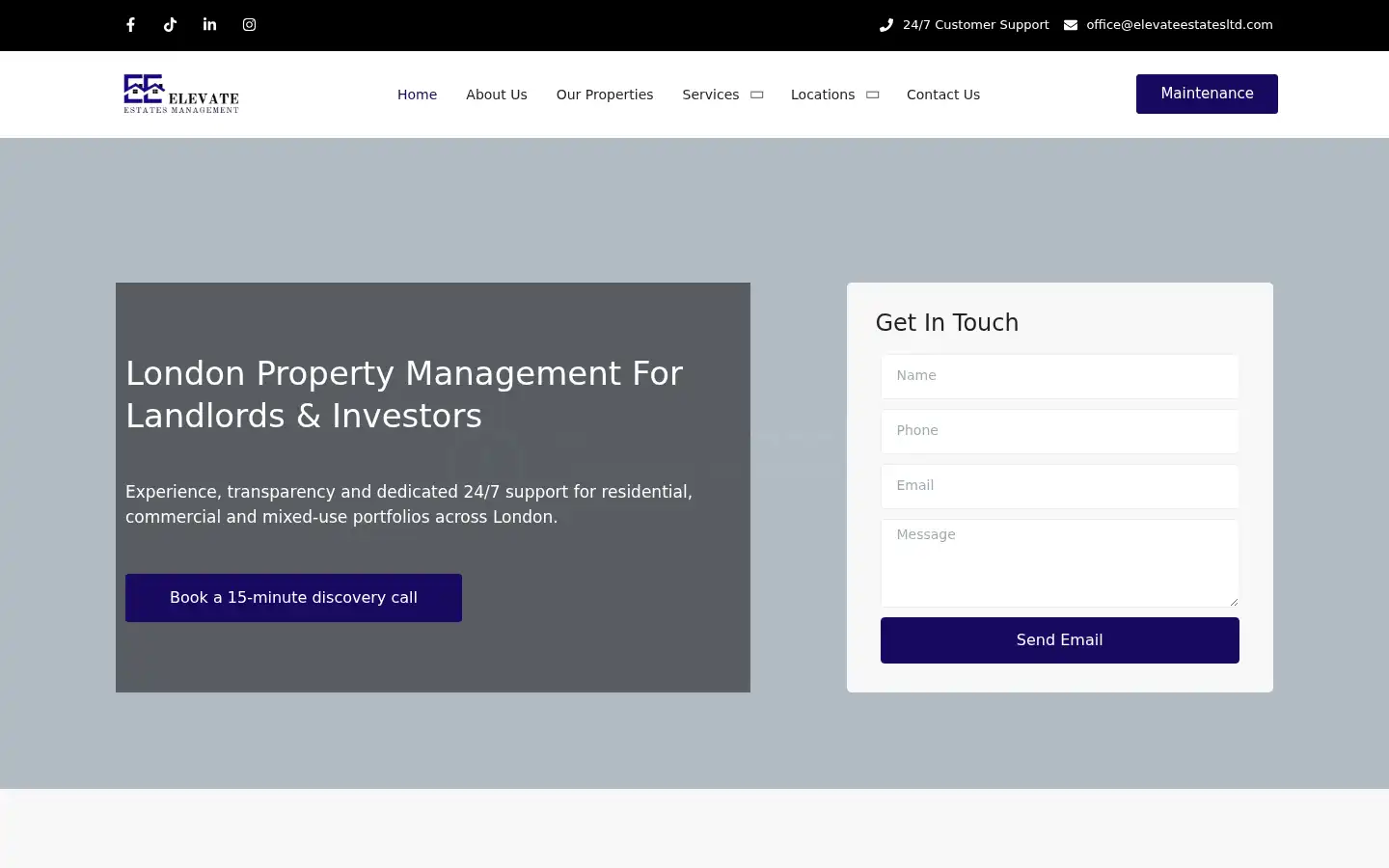 Screenshot of elevateestatesmanagement.co.uk