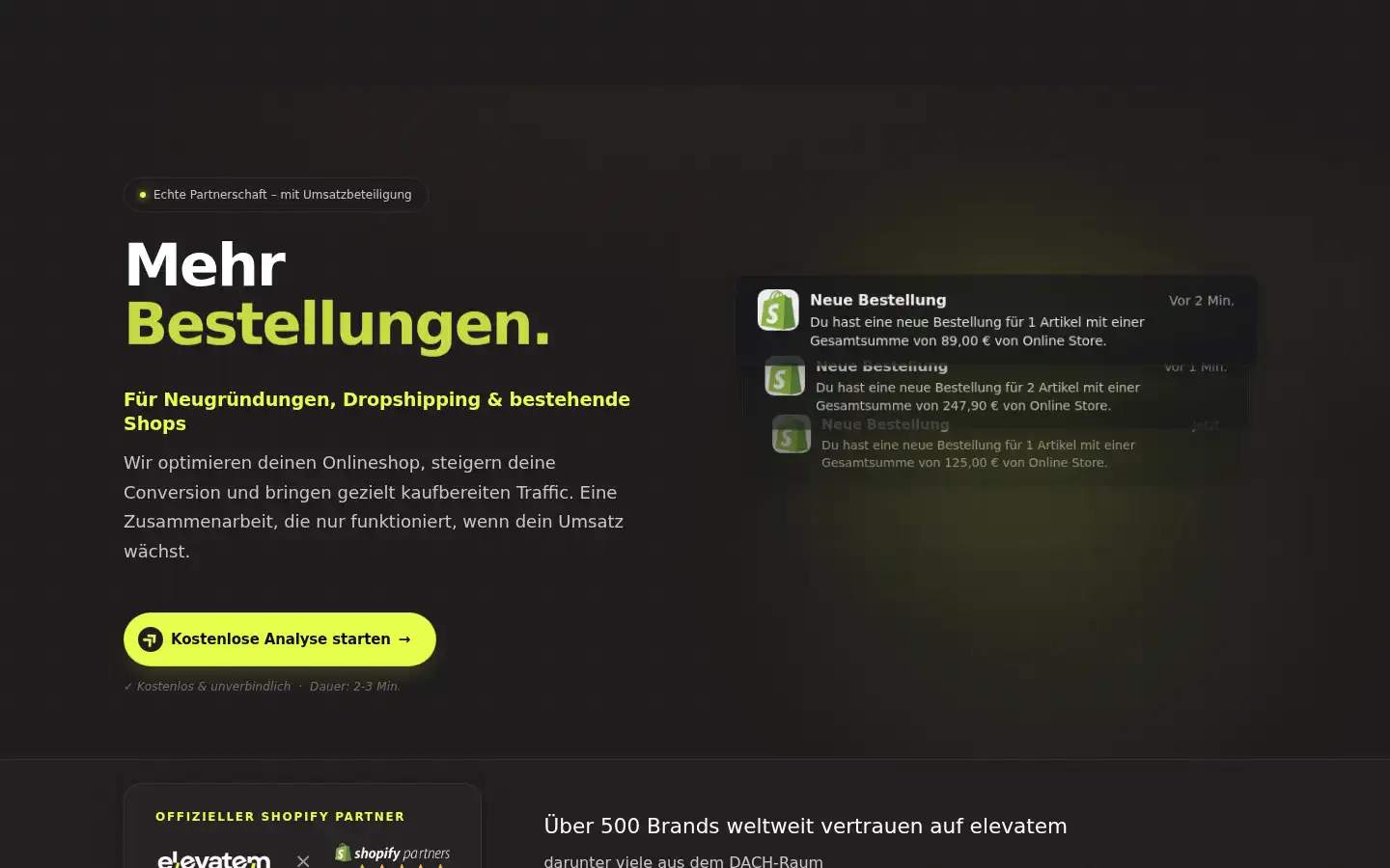 Screenshot of elevatem.de