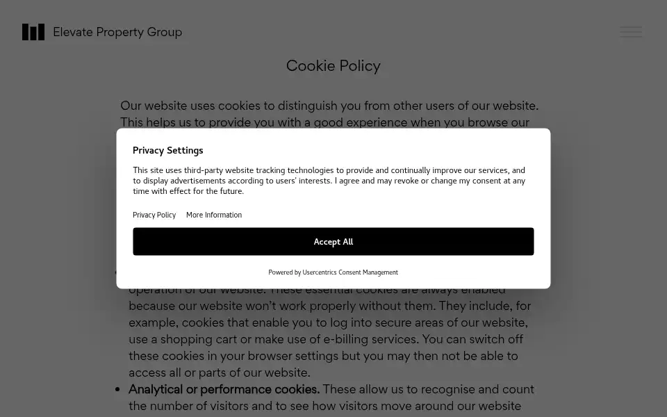 Screenshot of elevatepropertygroup.co.uk