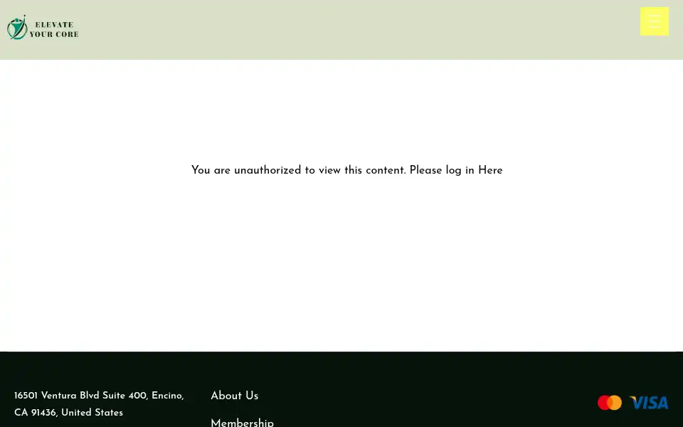 Screenshot of elevateyourcore.com