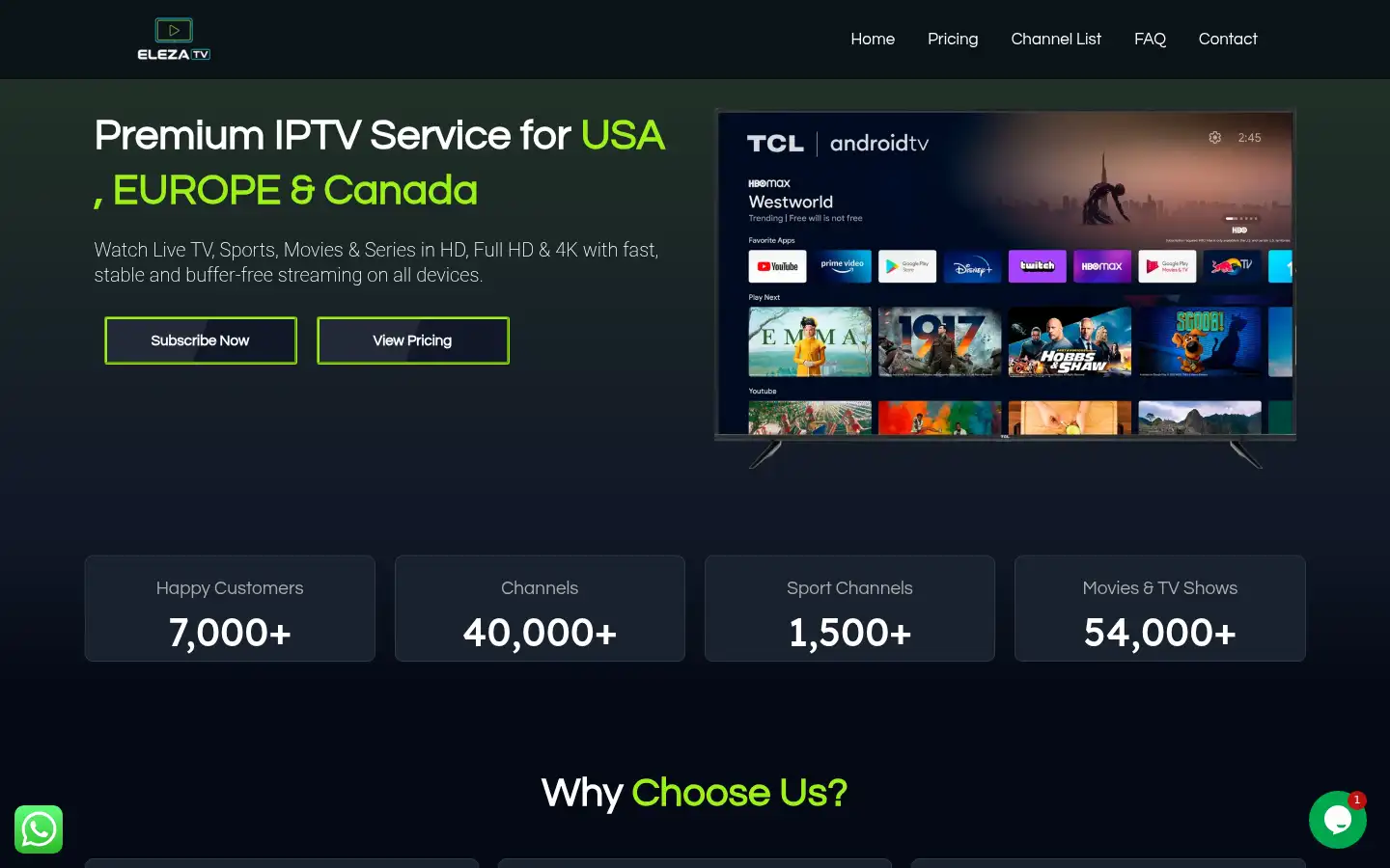 Screenshot of elezatv.com