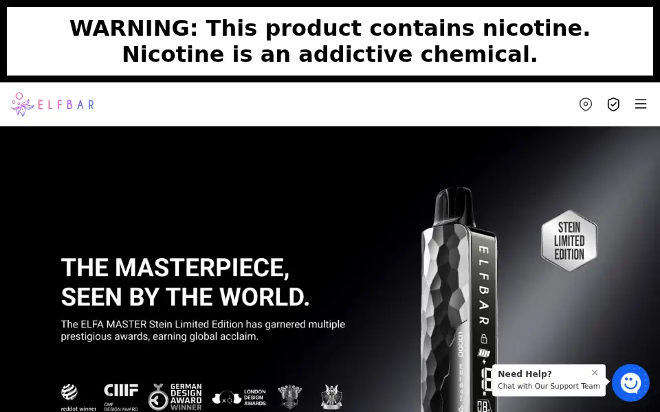 Screenshot of elfbar.com