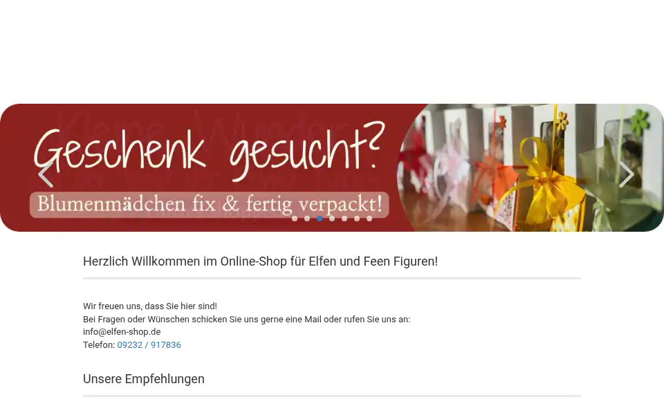 Screenshot of elfen-shop.de
