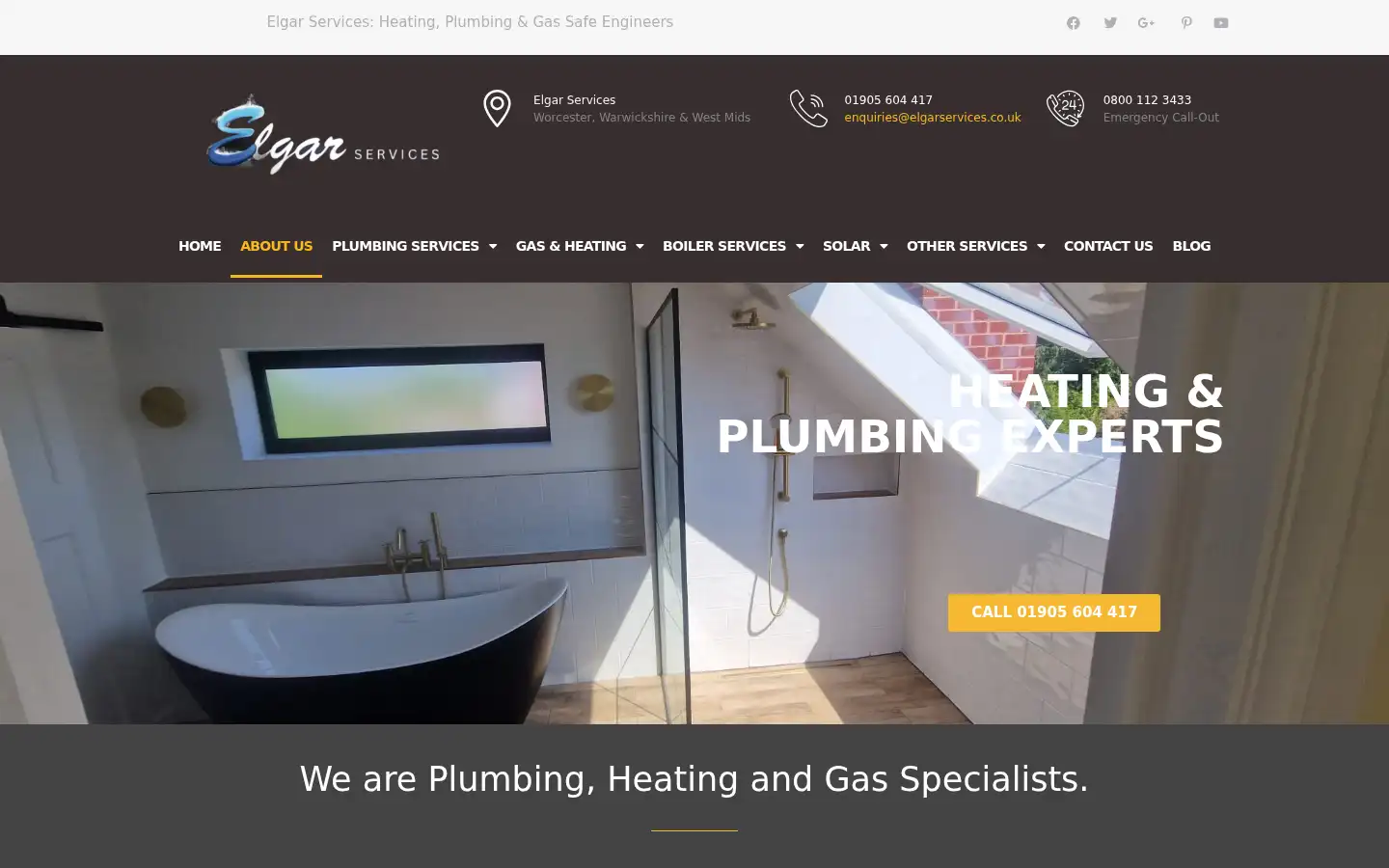Screenshot of elgarservices.co.uk