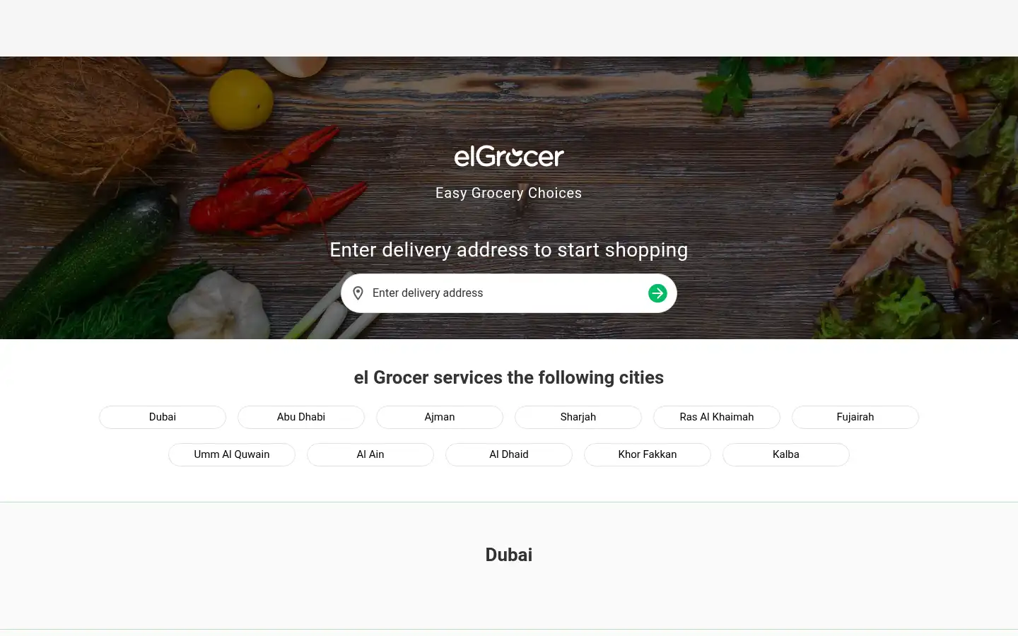 Screenshot of elgrocer.com