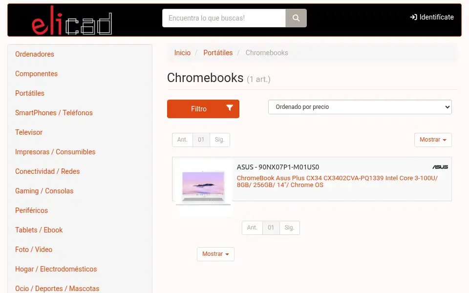Screenshot of elicad.es
