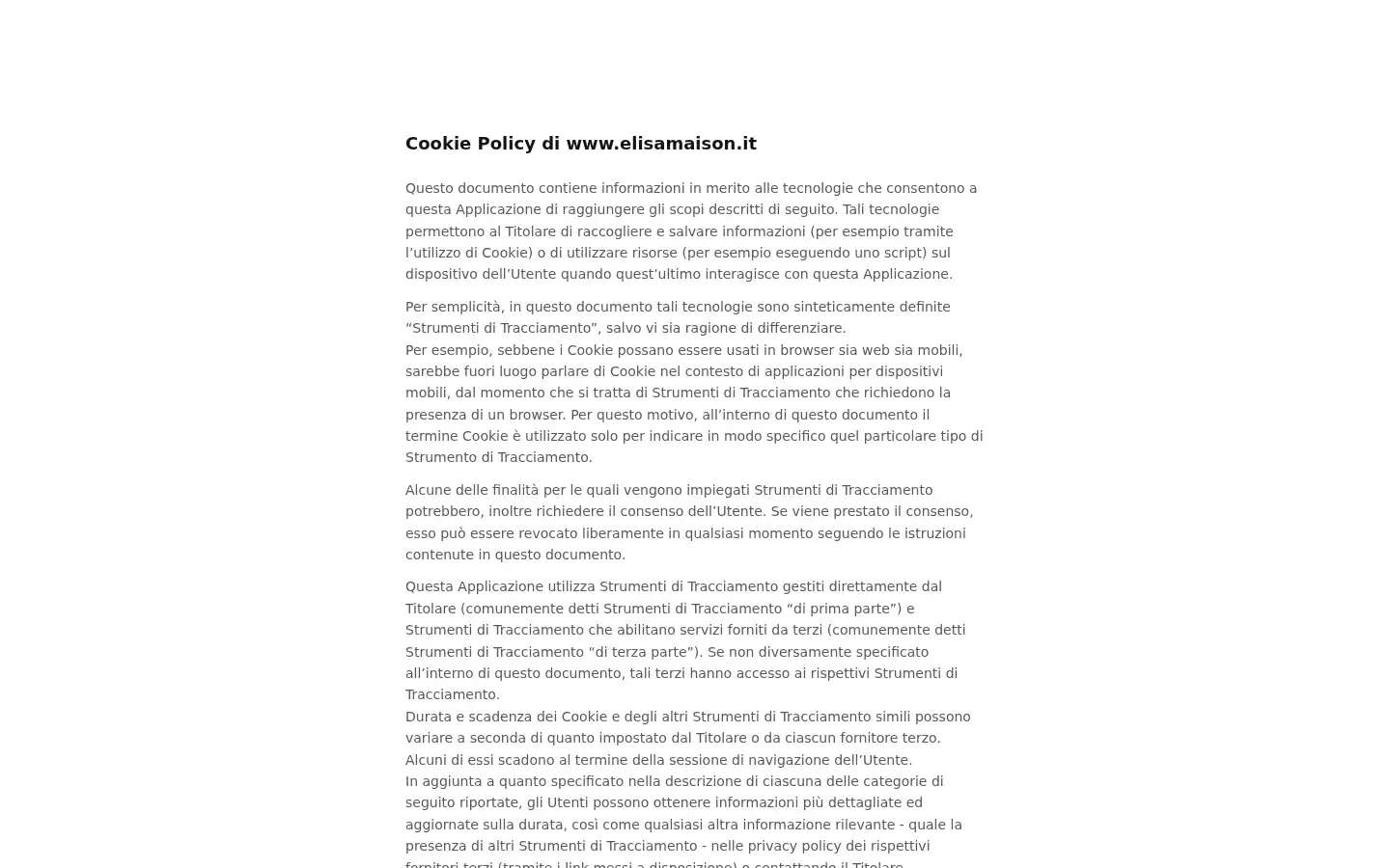 Screenshot of elisamaison.it