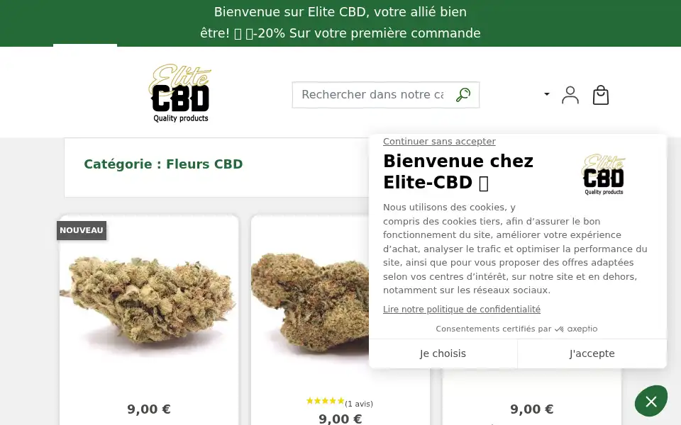 Screenshot of elite-cbd.fr