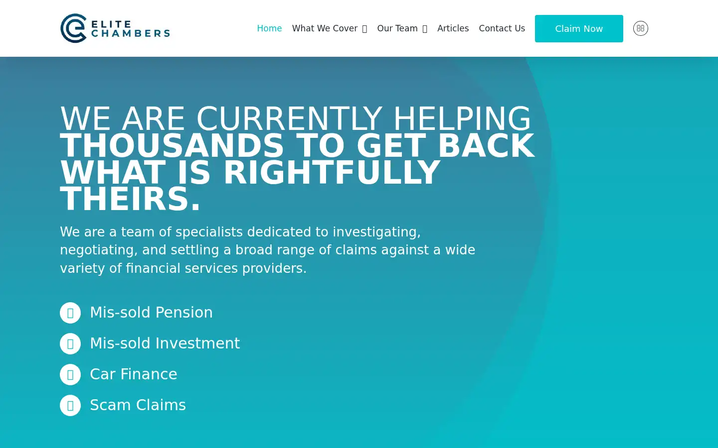 Screenshot of elite-chambers.co.uk
