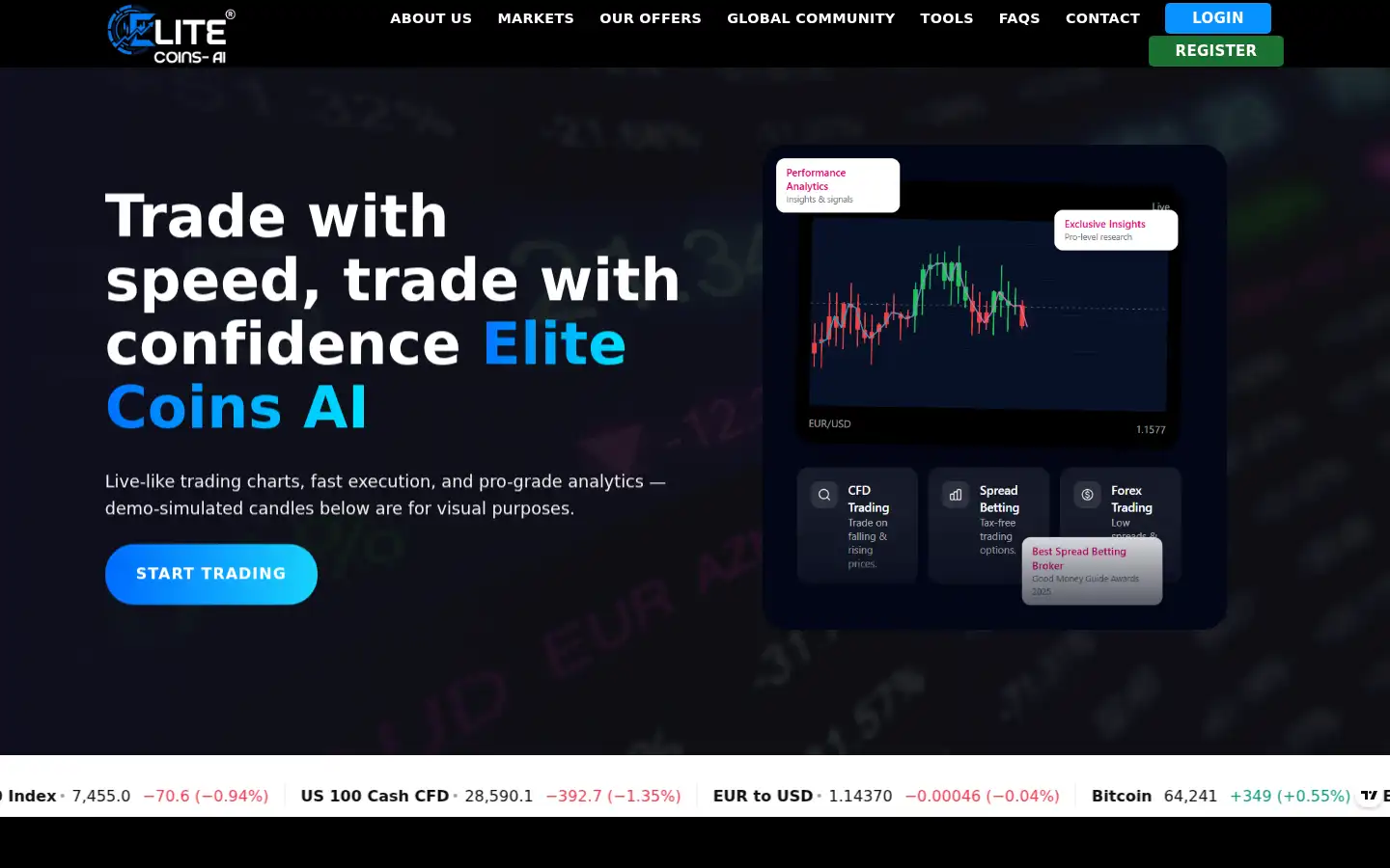 Screenshot of elite-coinsai.com