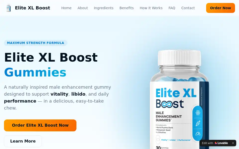 Screenshot of elite-xl-boost-male-gummies.lovable.app