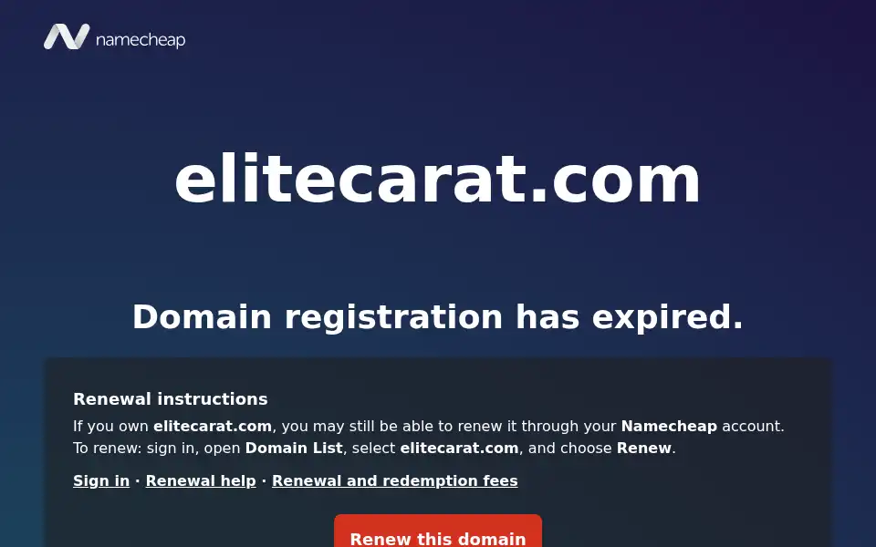 Screenshot of elitecarat.com