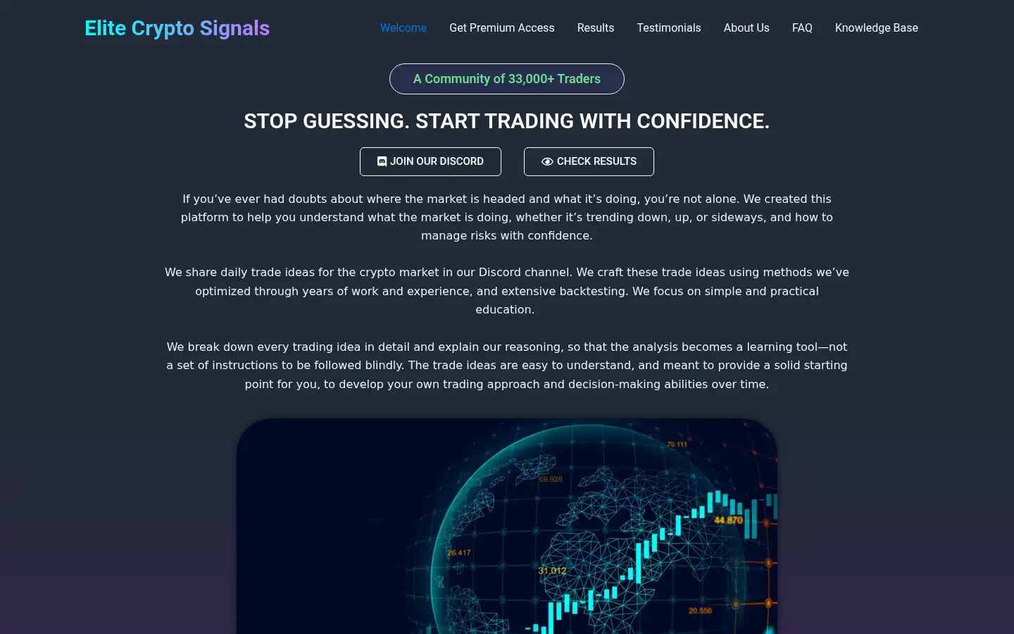 Screenshot of elitecryptosignals.io