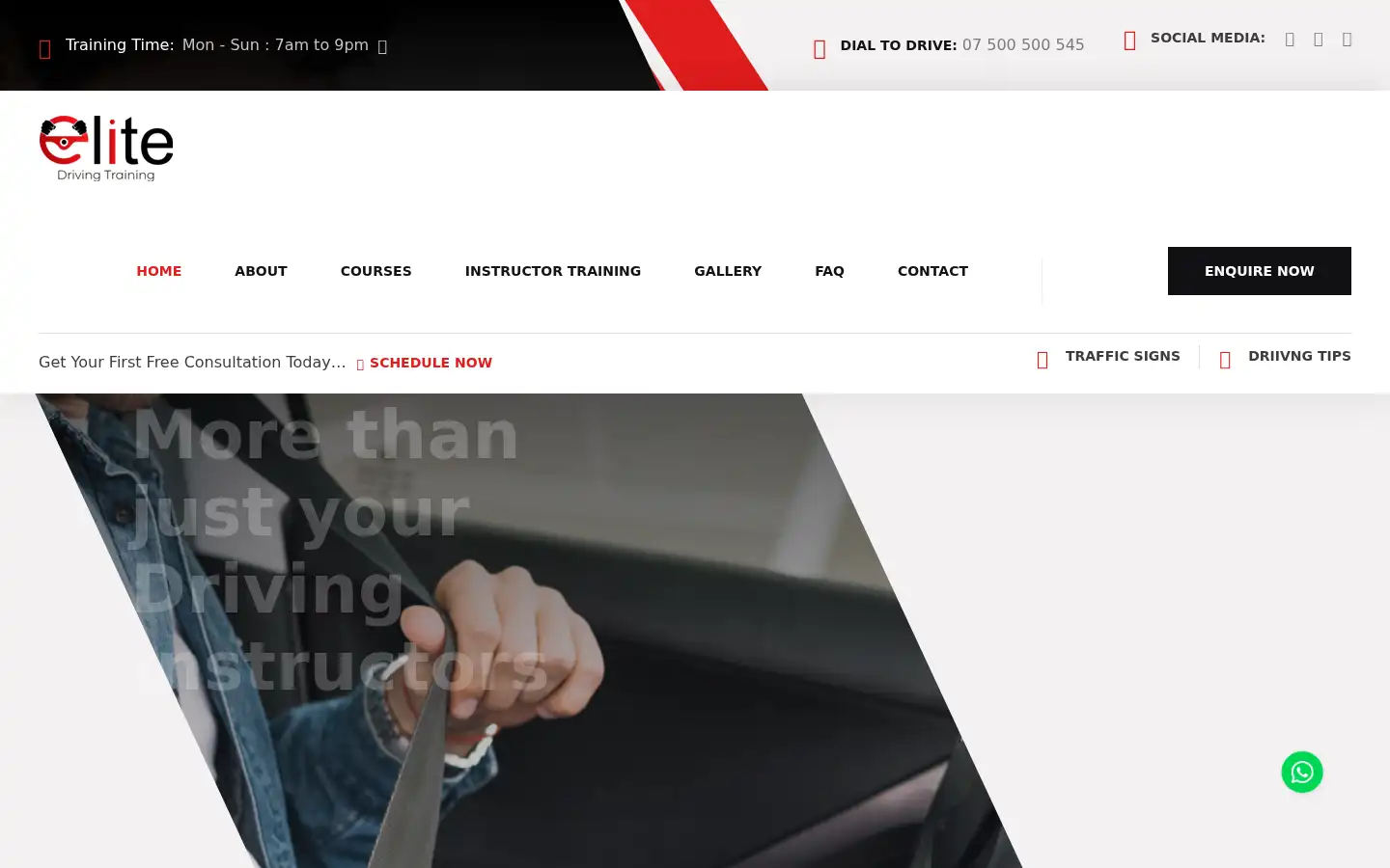 Screenshot of elitedrivingtraining.co.uk