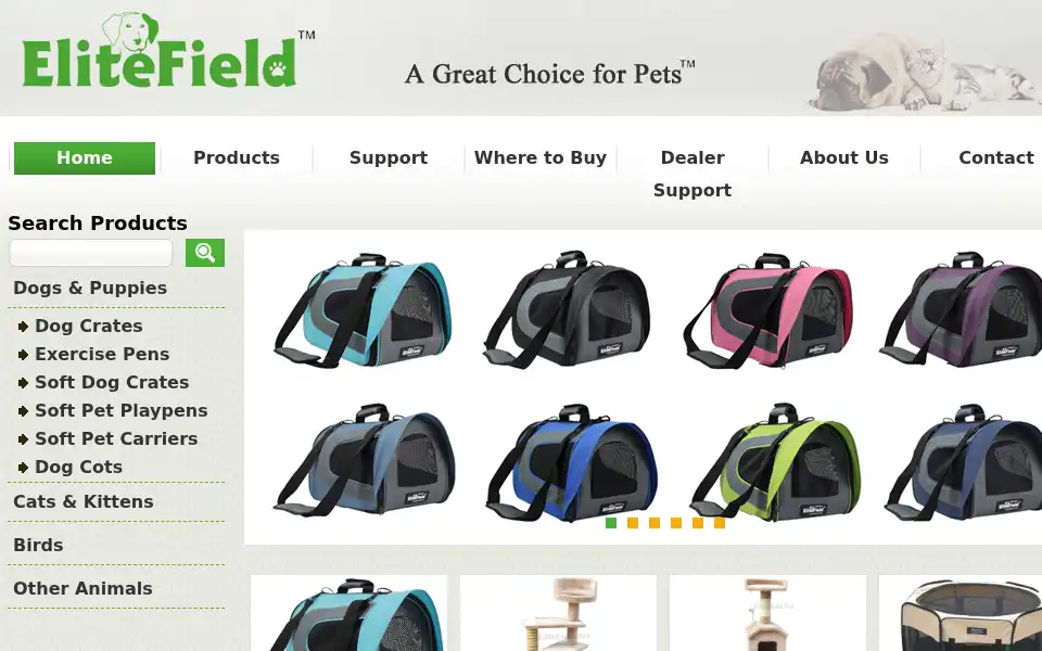 Screenshot of elitefieldpet.com