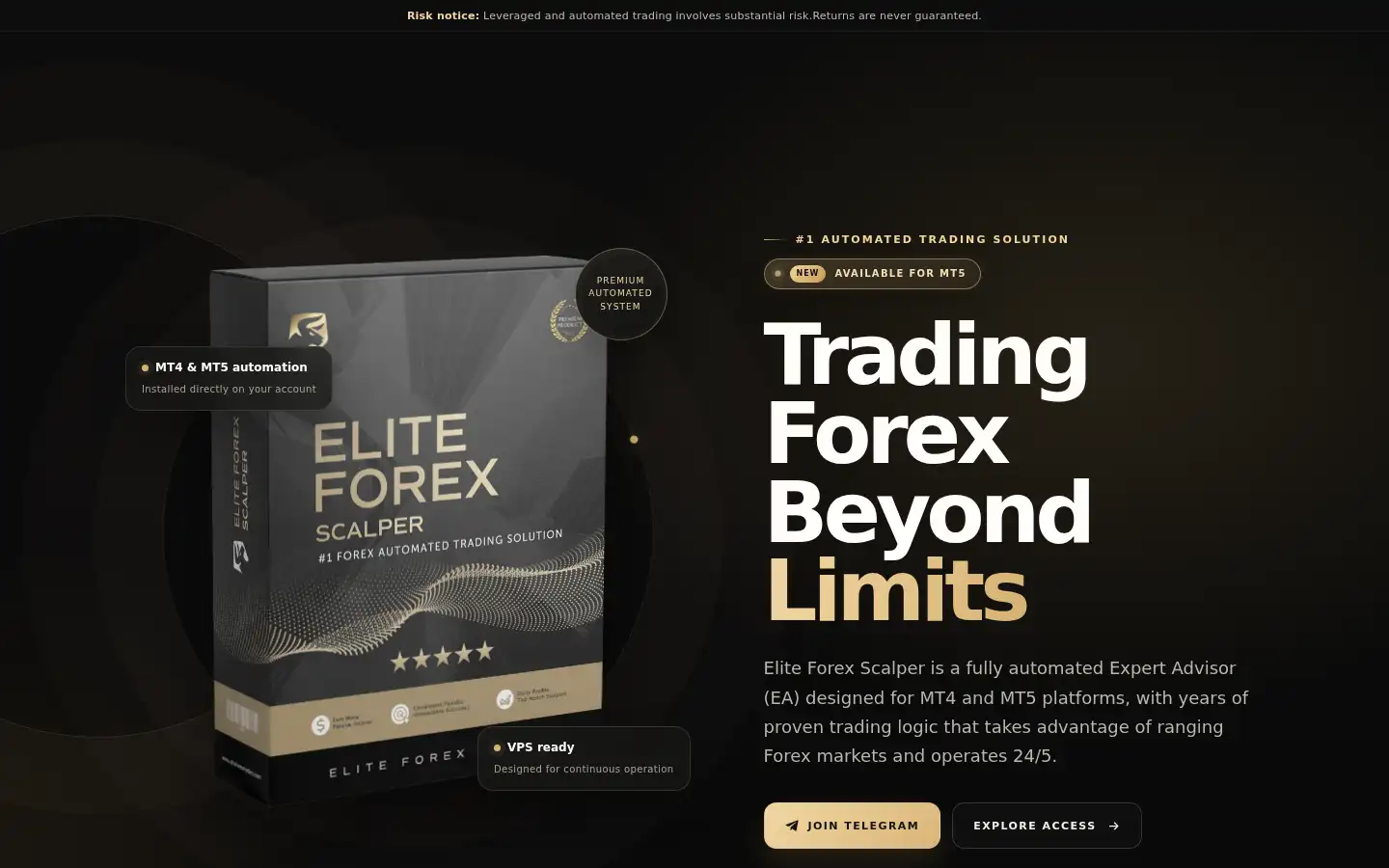 Screenshot of eliteforexscalper.com