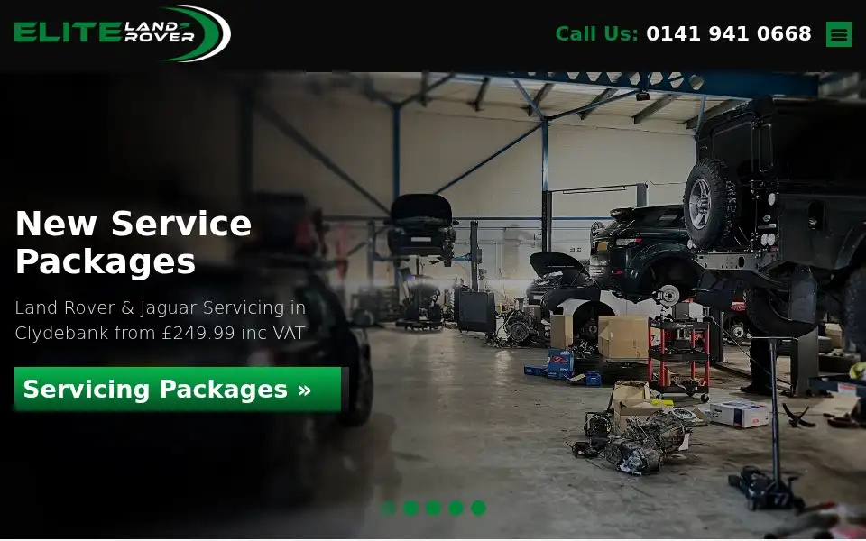 Screenshot of elitelandrover.co.uk