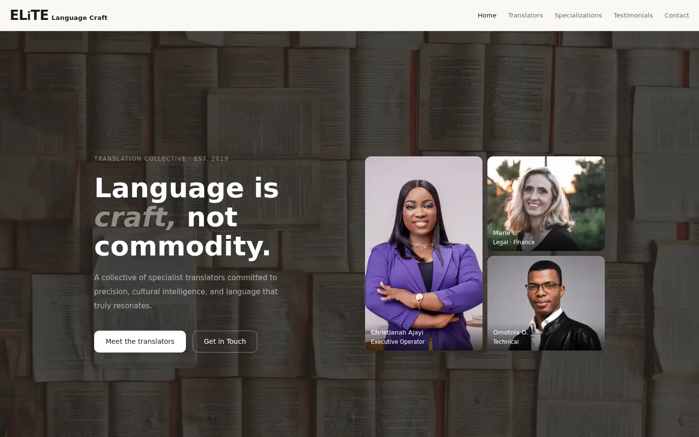 Screenshot of elitelanguagecraft.com