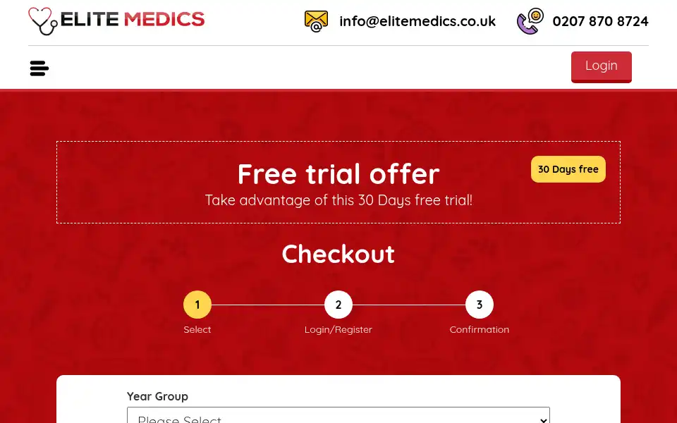 Screenshot of elitemedics.co.uk