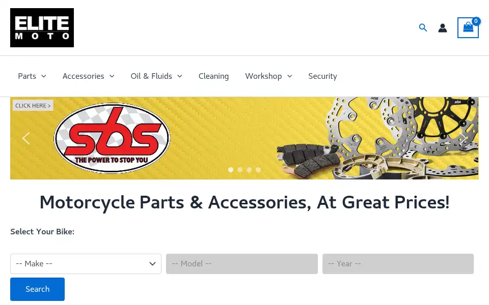 Screenshot of elitemoto.co.uk