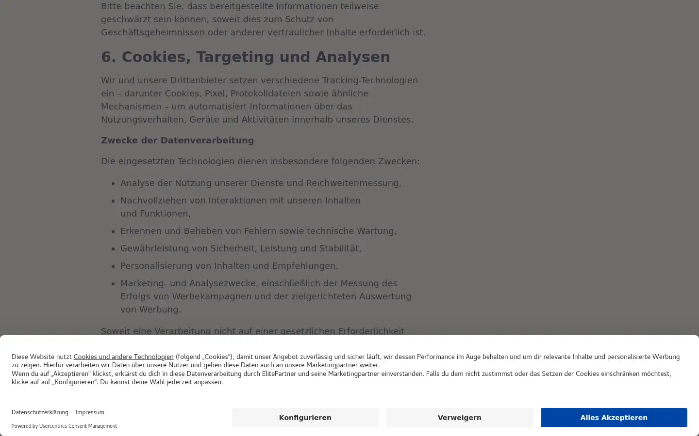Screenshot of elitepartner.at