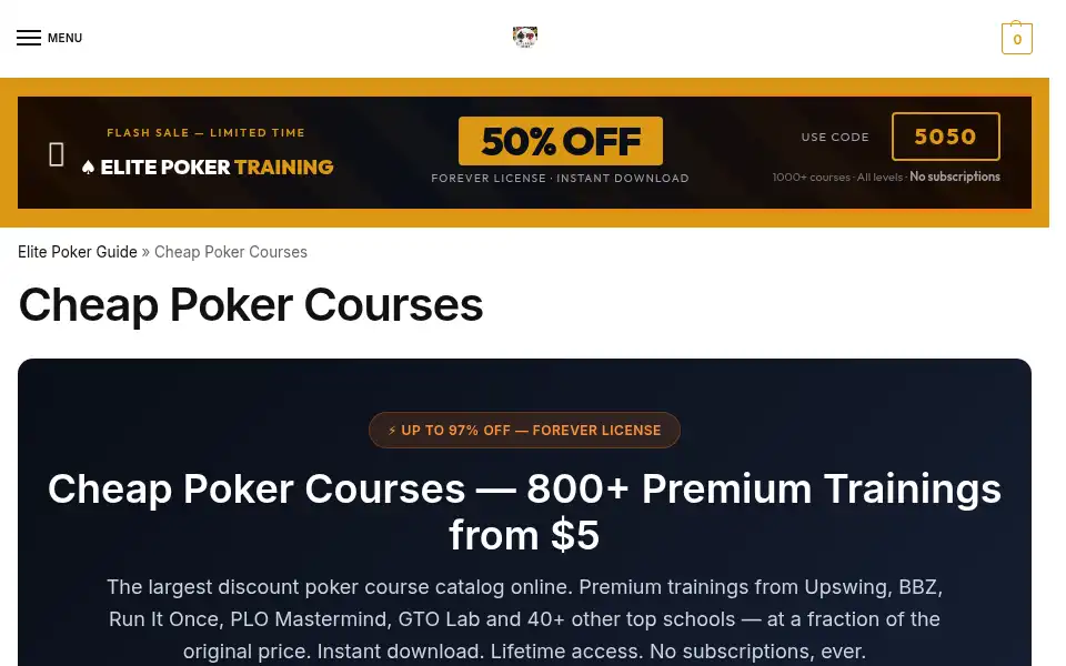 Screenshot of elitepokerguide.io