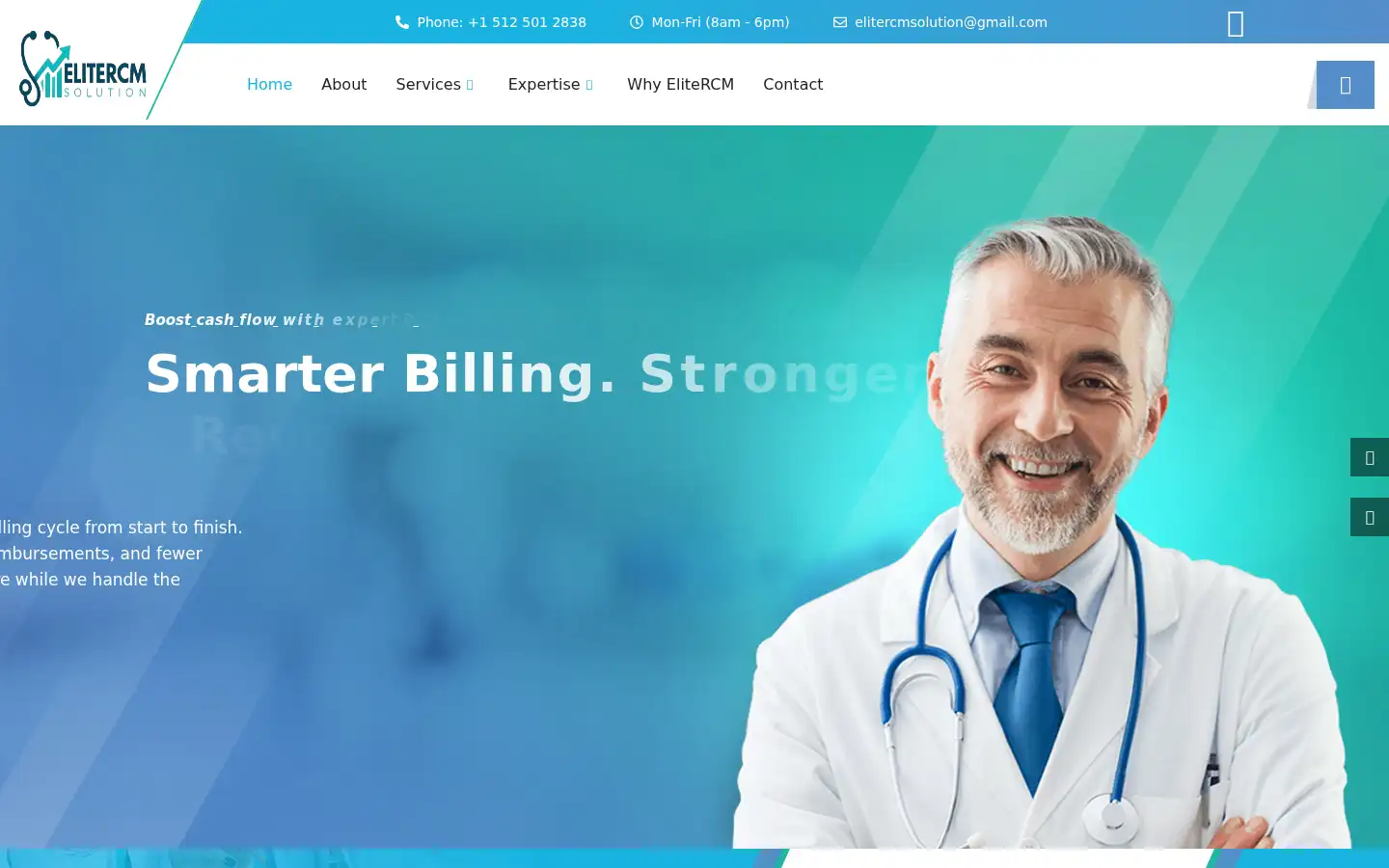 Screenshot of elitercmsolution.com