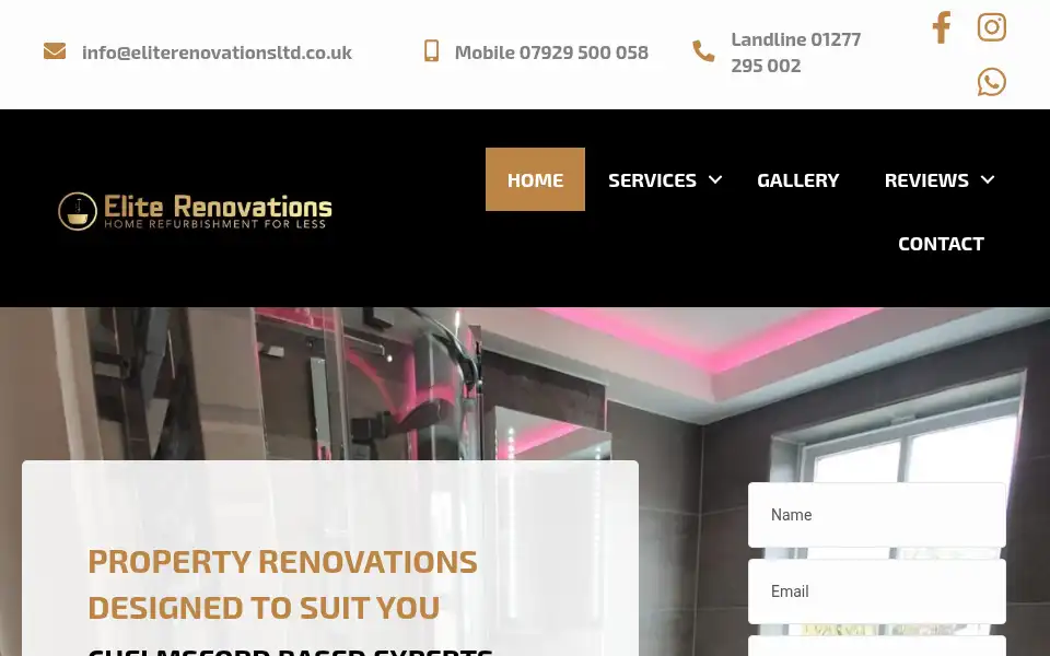 Screenshot of eliterenovationsltd.co.uk