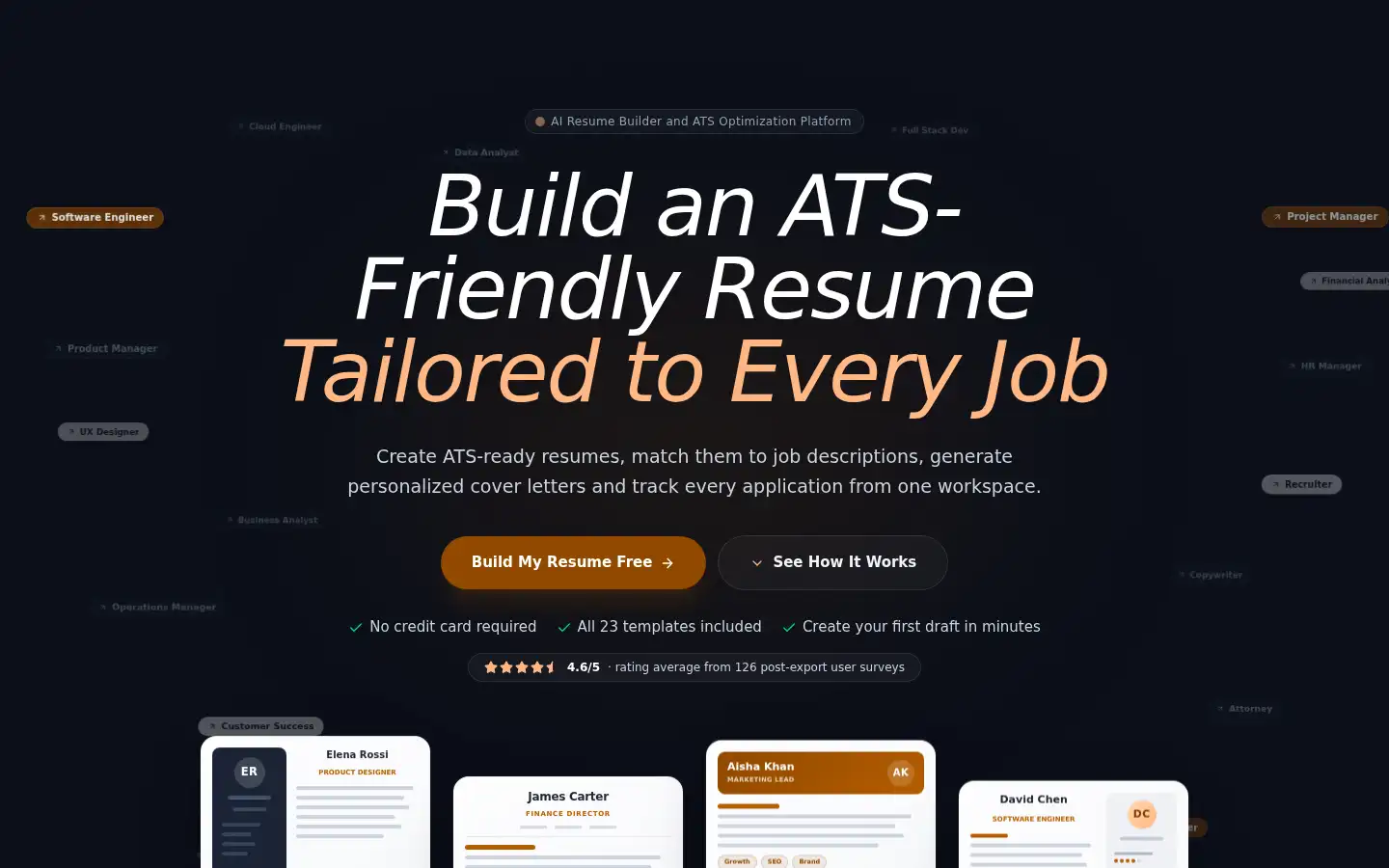 Screenshot of eliteresume.net