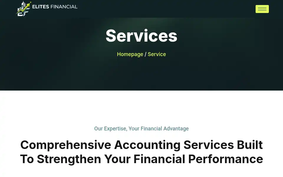 Screenshot of elitesfinancial.com