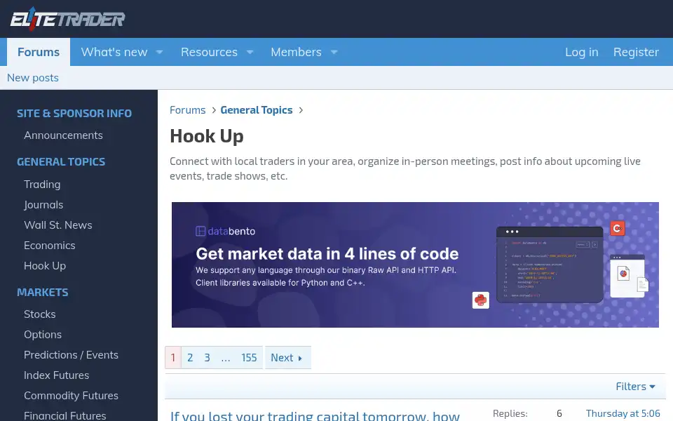 Screenshot of elitetrader.com