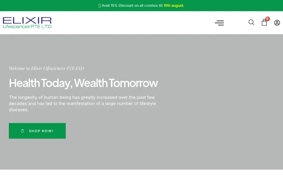 Screenshot of elixirlifesciences.com