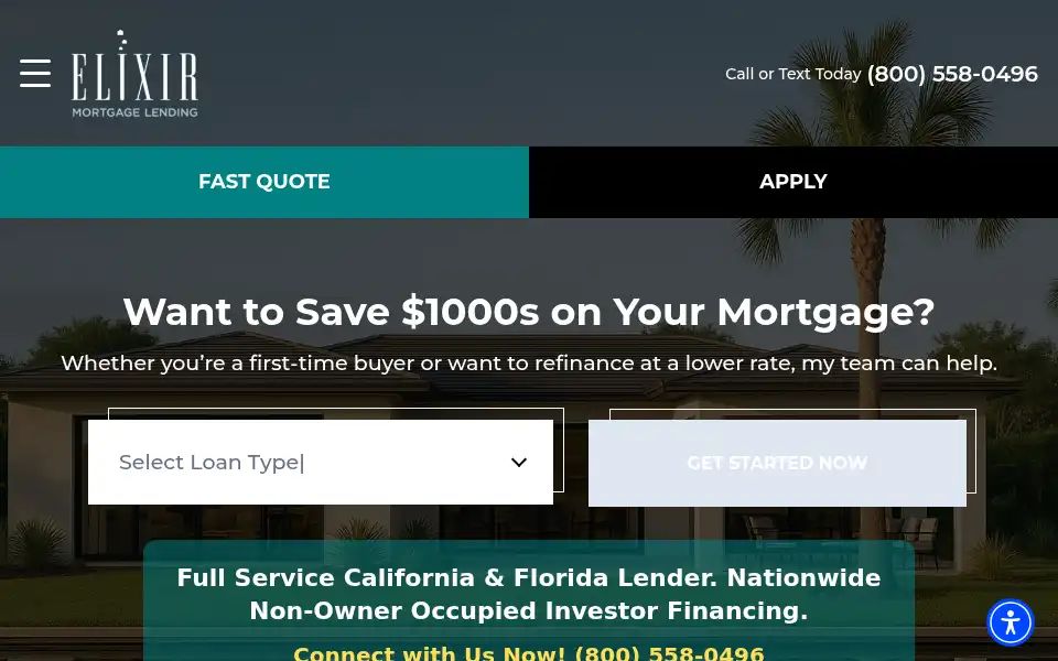 Screenshot of elixirmortgagelending.com