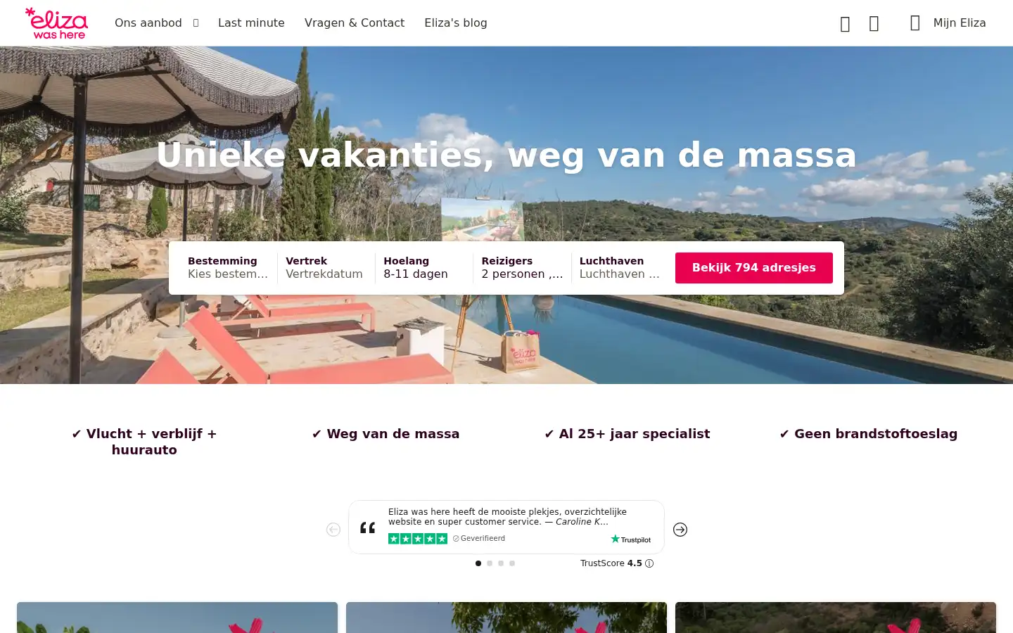 Screenshot of elizawashere.nl