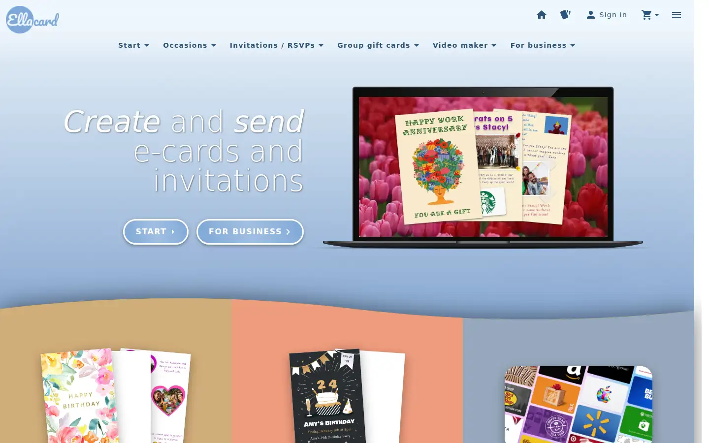 Screenshot of ellacard.com