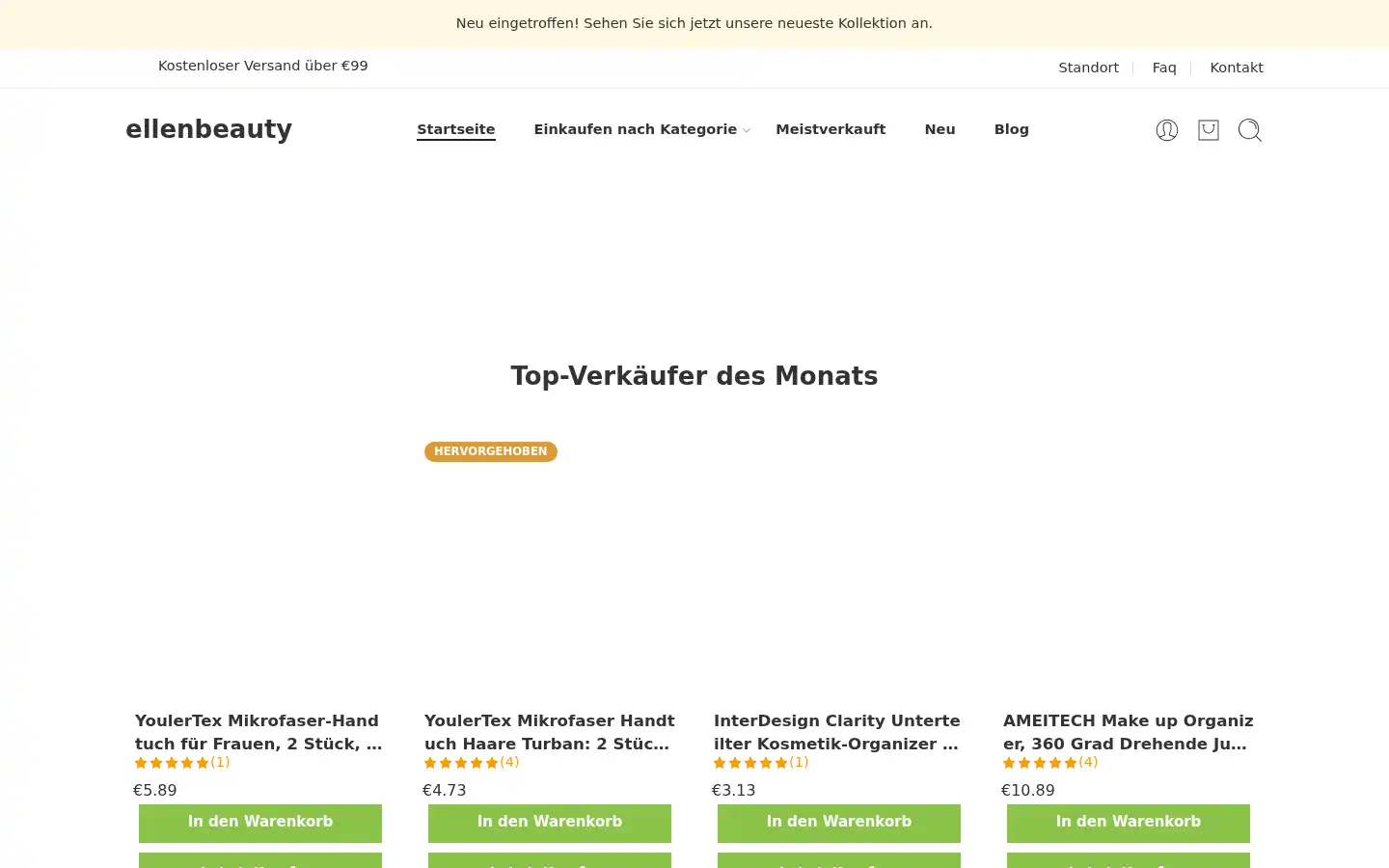 Screenshot of ellenbeauty.de