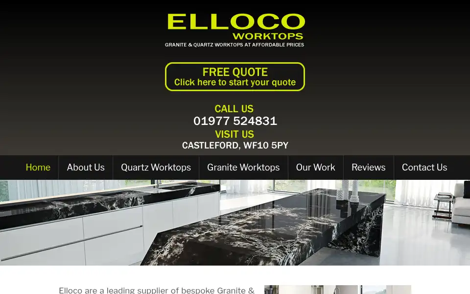 Screenshot of ellocoworktops.co.uk