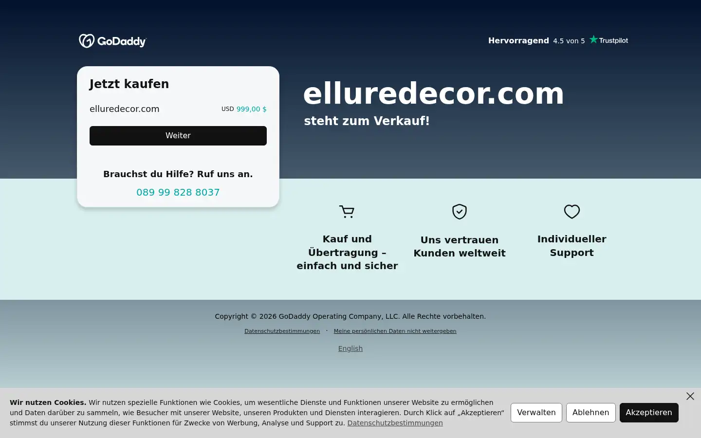 Screenshot of elluredecor.com