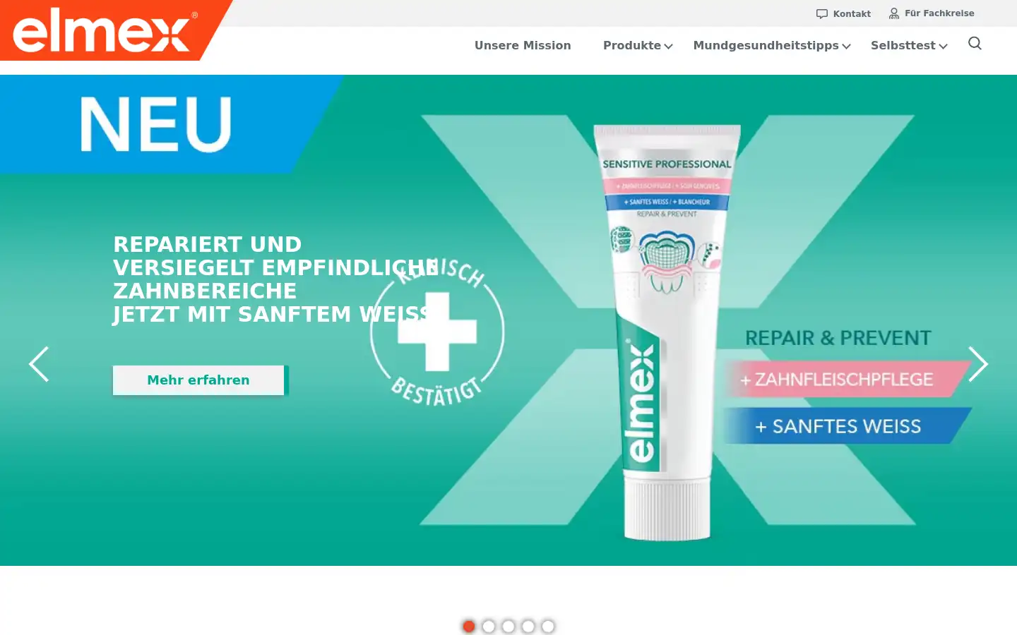 Screenshot of elmex.de