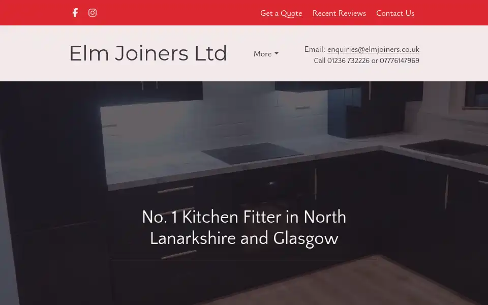 Screenshot of elmkitchens.co.uk