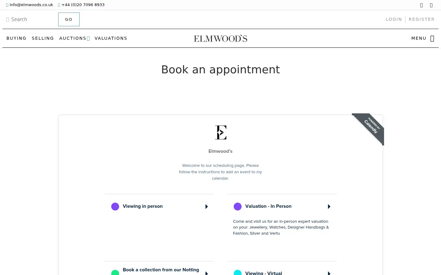Screenshot of elmwoods.co.uk