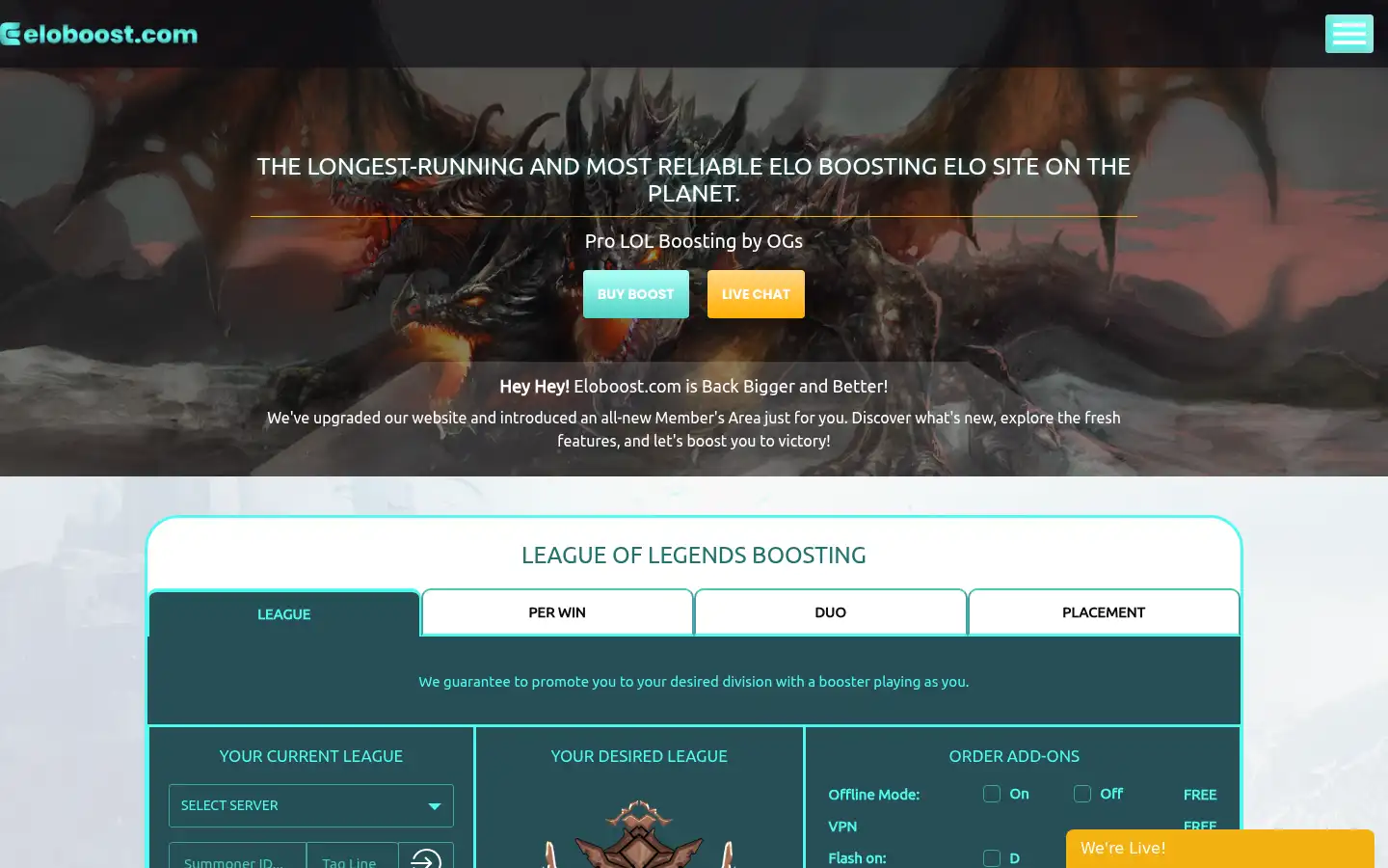 Screenshot of eloboost.com