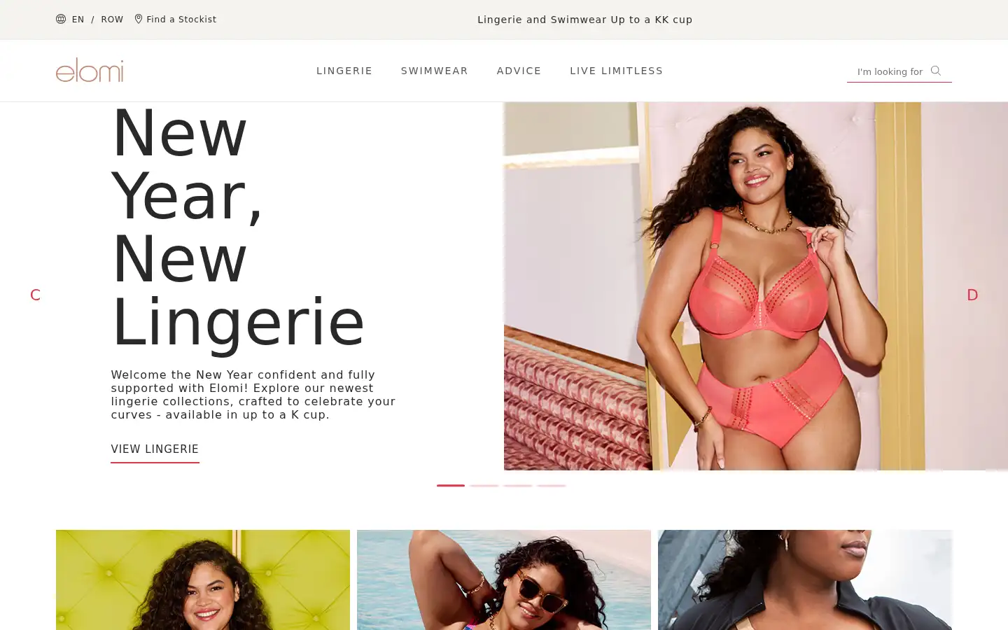 Screenshot of elomilingerie.com