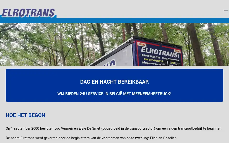 Screenshot of elrotrans.be