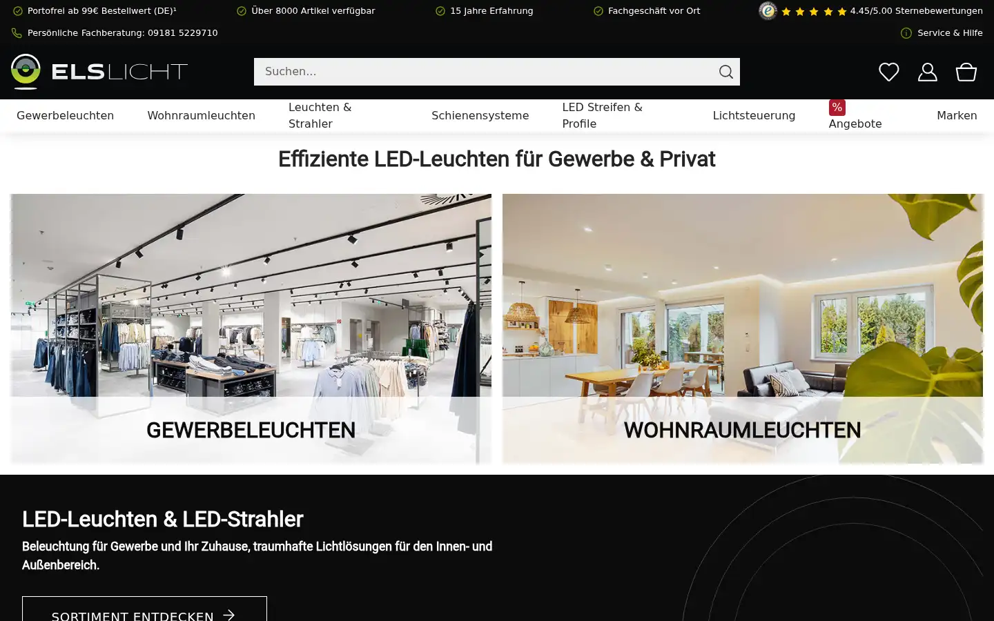 Screenshot of els-licht.de