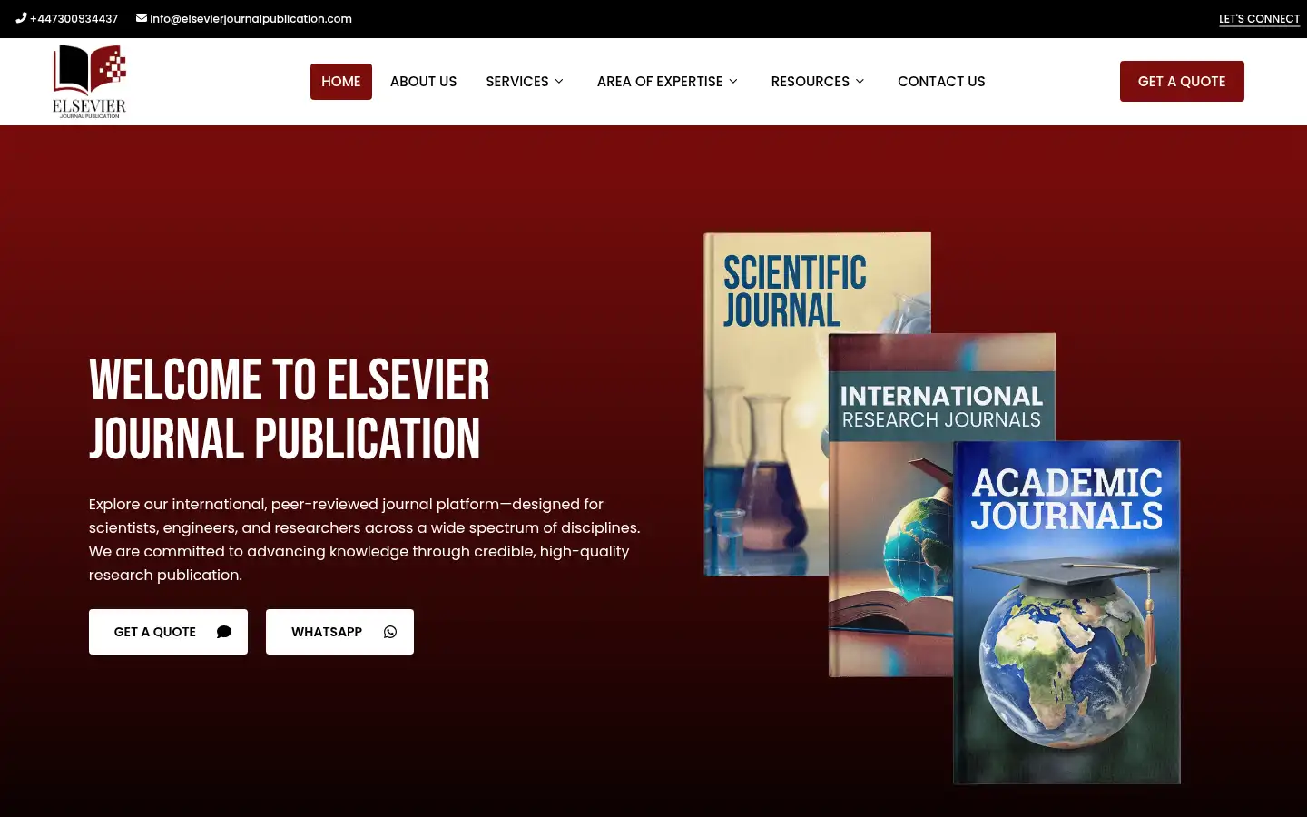 Screenshot of elsevierjournalpublication.com