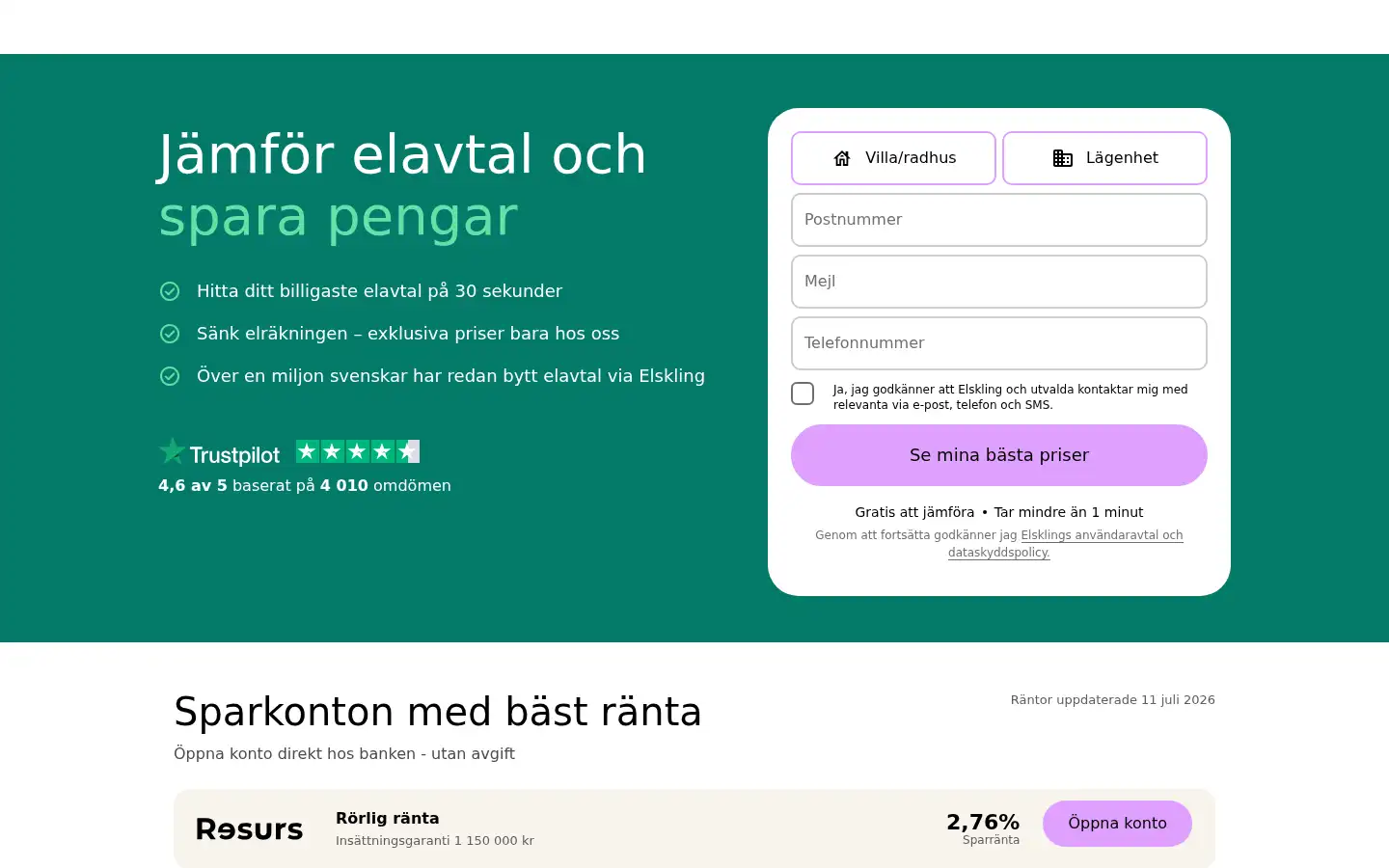 Screenshot of elskling.se