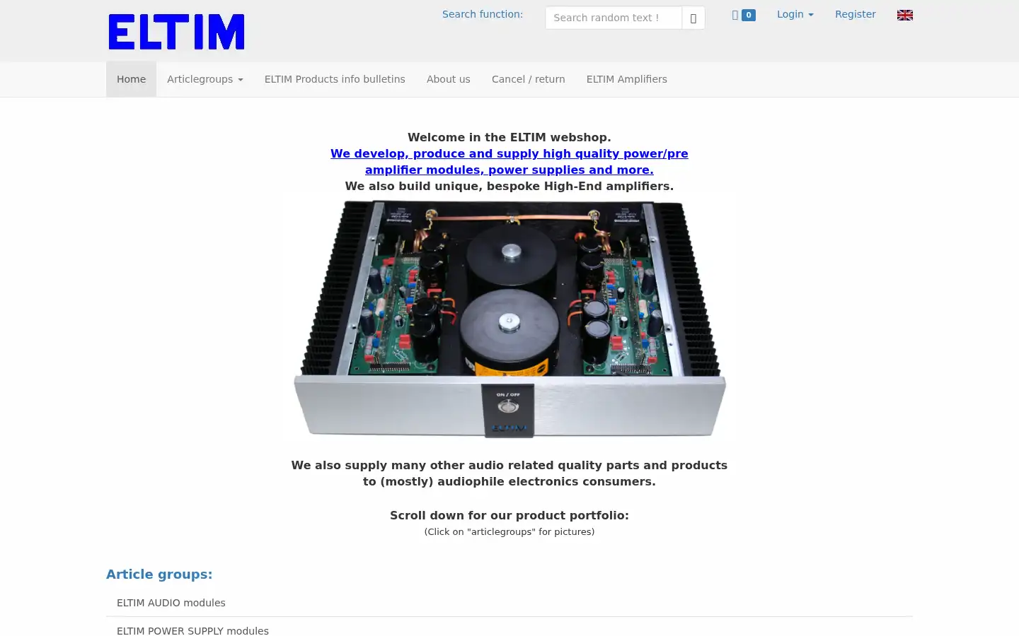 Screenshot of eltim.eu